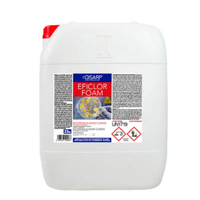 Eficlor Foam je profesionalni pjenasti dezinficijens na bazi hlora. Formulacija proizvodi gustu, stabilnu pjenu koja omogućava duži kontakt s površinom, čime se povećava efikasnost dezinfekcije.