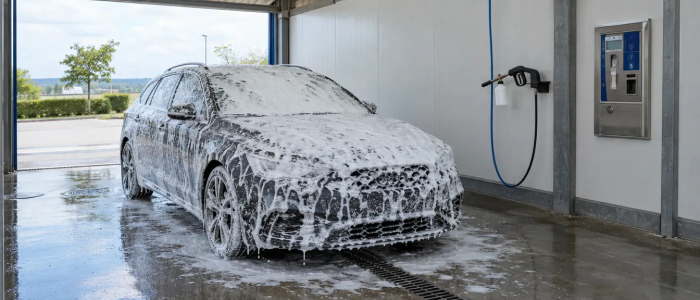 Pranje auta aktivnom pjenom na samouslužnoj autopraonici