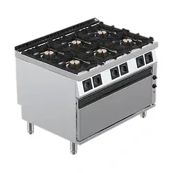 Profesionalni plinski štednjak OFFCAR MILO M9CBG16CXLE - 6 konusnih plamenika s MAXI pećnicom